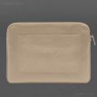 Кожаный чехол для ноутбука на молнии с карманом и петлей на руку 29.0 (светло-бежевый)