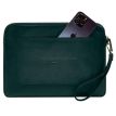 Кожаный чехол для ноутбука на молнии с карманом и петлей на руку 29.0 (зеленый)