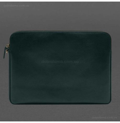 Кожаный чехол для ноутбука на молнии с карманом и петлей на руку 29.0 (зеленый)