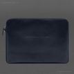 Кожаный чехол для ноутбука на молнии с карманом и петлей на руку 29.0 (темно-синий)