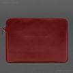 Кожаный чехол для ноутбука на молнии с карманом и петлей на руку 29.0 (красный)