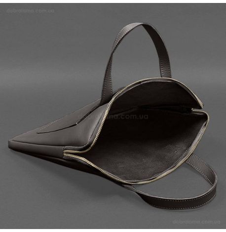 Кожаный чехол-сумка с ручками для ноутбука 13" (темно-коричневый)