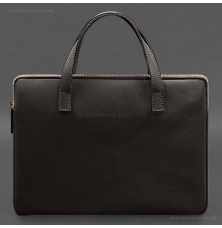 Кожаный чехол-сумка с ручками для ноутбука 13" (темно-коричневый)