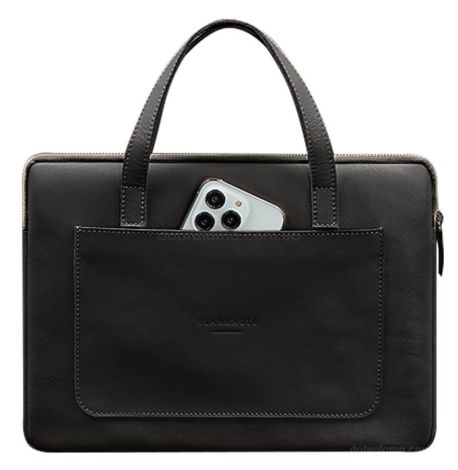 Кожаный чехол-сумка с ручками для ноутбука 13" (темно-коричневый)