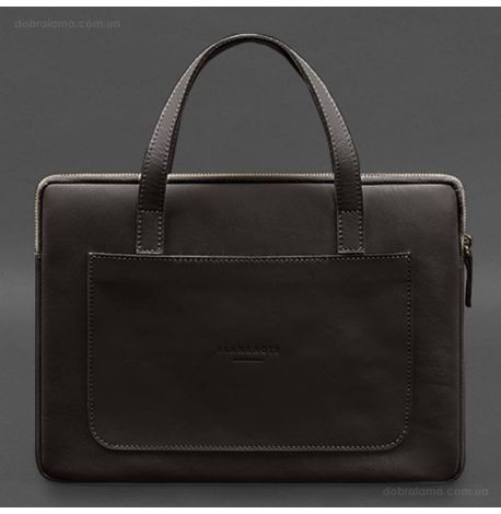 Кожаный чехол-сумка с ручками для ноутбука 13" (темно-коричневый)