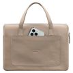 Кожаный чехол-сумка с ручками для ноутбука 13" (светло-бежевый)
