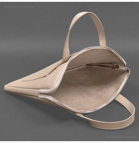 Кожаный чехол-сумка с ручками для ноутбука 13" (светло-бежевый)