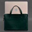 Кожаный чехол-сумка с ручками для ноутбука 13" (зеленый)