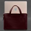 Кожаный чехол-сумка с ручками для ноутбука 13" (бордовый)