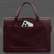 Кожаный чехол-сумка с ручками для ноутбука 13" (бордовый)