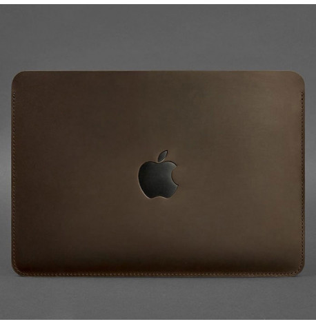 Кожаный чехол Up для MacBook Pro 14'' (темно-коричневый) кожа Crazy Horse