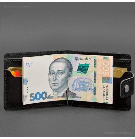 Чоловіче шкіряне портмоне з затискачем 13.1 (чорне)