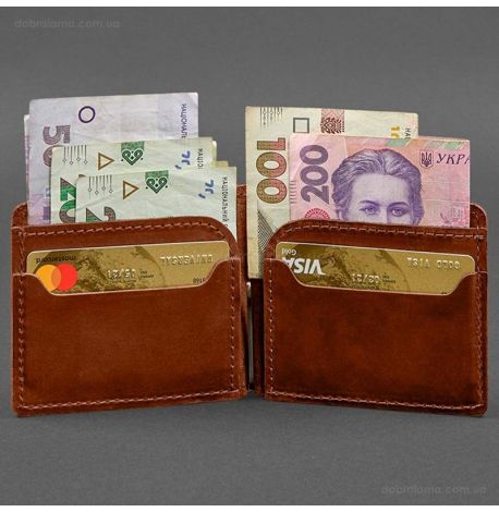 Чоловіче шкіряне портмоне з затискачем 13.0 (світло-коричневе) шкіра Crazy Horse