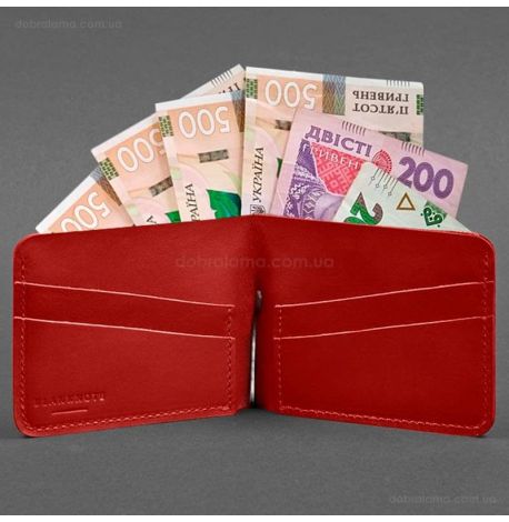 Чоловіче шкіряне портмоне з затискачем 4.4 (червоне)