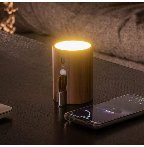 Портативна Bluetooth колонка зі світильником Gingko Drum (горіх)