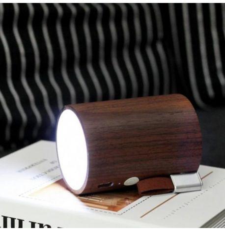 Портативна Bluetooth колонка зі світильником Gingko Drum (горіх)