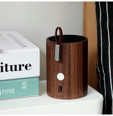 Портативна Bluetooth колонка зі світильником Gingko Drum (горіх)