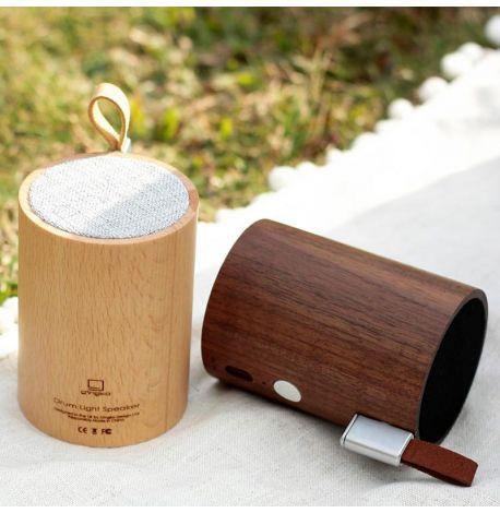 Портативна Bluetooth колонка зі світильником Gingko Drum (горіх)