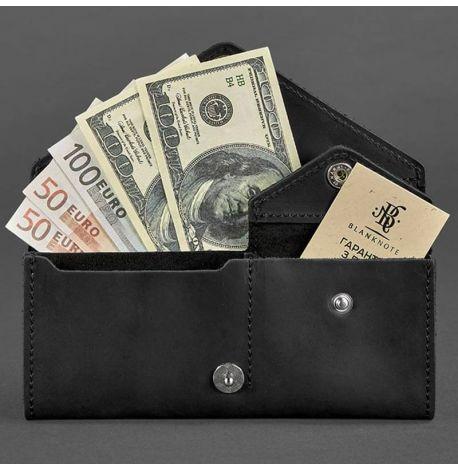 Кошелек женский из натуральной кожи Керри 1.0 (кожа Crazy Horse) черный