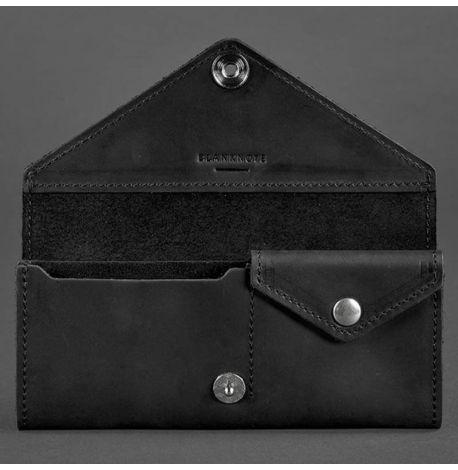 Кошелек женский из натуральной кожи Керри 1.0 (кожа Crazy Horse) черный