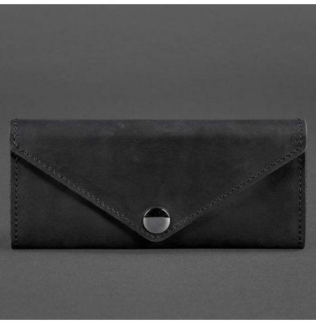 Кошелек женский из натуральной кожи Керри 1.0 (кожа Crazy Horse) черный