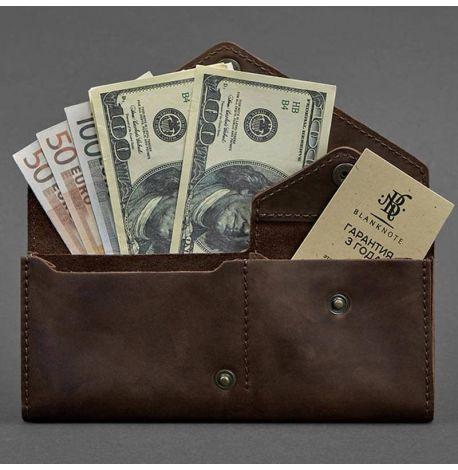 Кошелек женский из натуральной кожи «Керри» 1.0 (темно-коричневый) кожа Crazy Horse