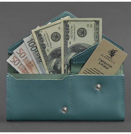 Кошелек женский из натуральной кожи «Керри» 1.0 (бирюзовый)