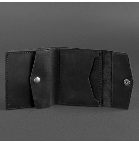 Кошелек женский из натуральной кожи 2.1 (черный) кожа Crazy Horse