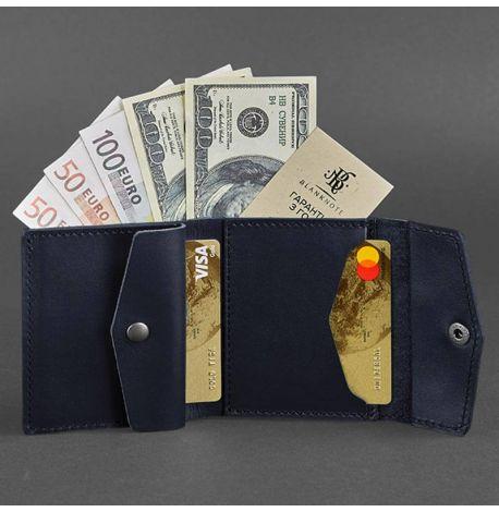 Кошелек женский из натуральной кожи 2.1 (темно-синий)