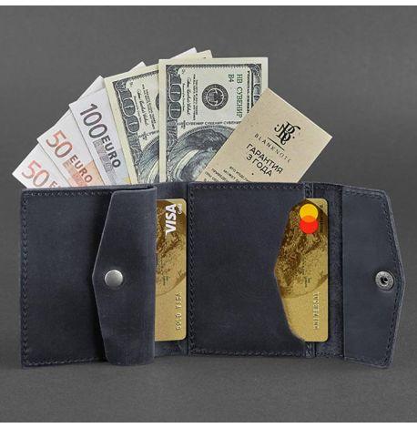 Гаманець жіночий з натуральної шкіри 2.1 (темно-синій) шкіра Crazy Horse