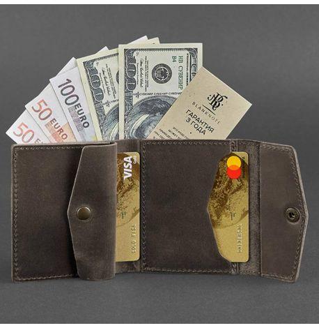 Кошелек женский из натуральной кожи 2.1 (темно-коричневый) кожа Crazy Horse