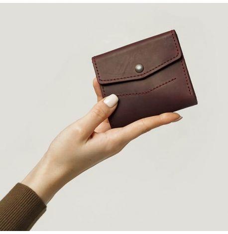 Гаманець жіночий з натуральної шкіри 2.1 (бордовий) шкіра Crazy Horse