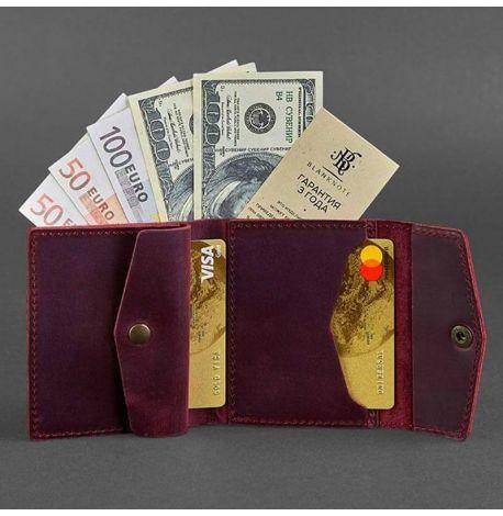 Гаманець жіночий з натуральної шкіри 2.1 (бордовий) шкіра Crazy Horse