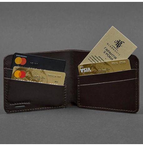 Портмоне из натуральной кожи мужское 4.1 (темно-коричневое) кожа Krast