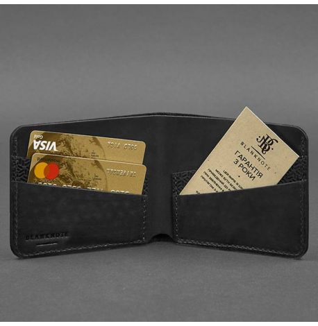 Портмоне из натуральной кожи мужское 4.1 Карбон (черное)