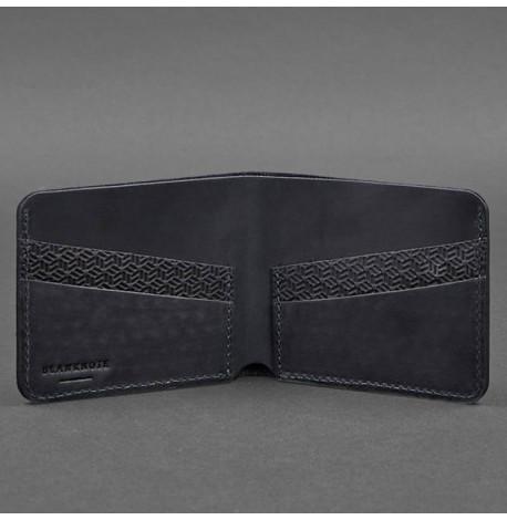 Портмоне з натуральної шкіри чоловіче 4.1 Карбон (темно-синее)