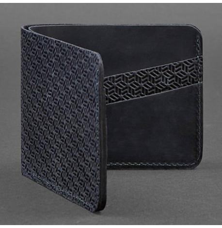 Портмоне з натуральної шкіри чоловіче 4.1 Карбон (темно-синее)