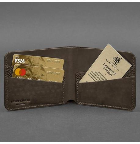 Портмоне з натуральної шкіри чоловіче 4.1 Карбон (темно-коричневе)