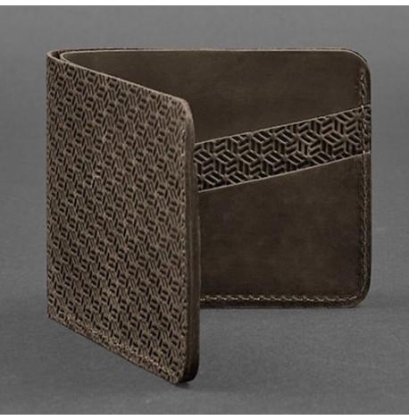 Портмоне з натуральної шкіри чоловіче 4.1 Карбон (темно-коричневе)