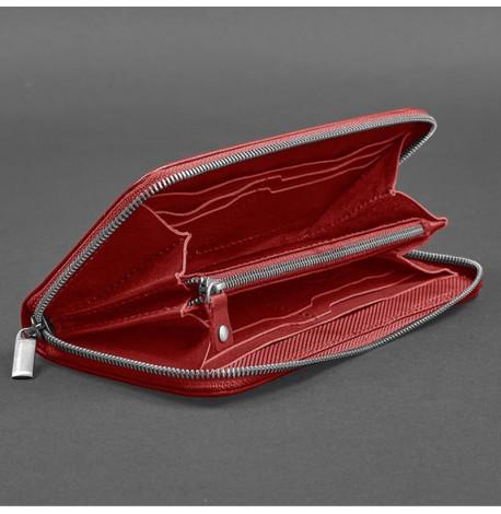 Портмоне з натуральної шкіри на блискавці 6.1 (червоне)