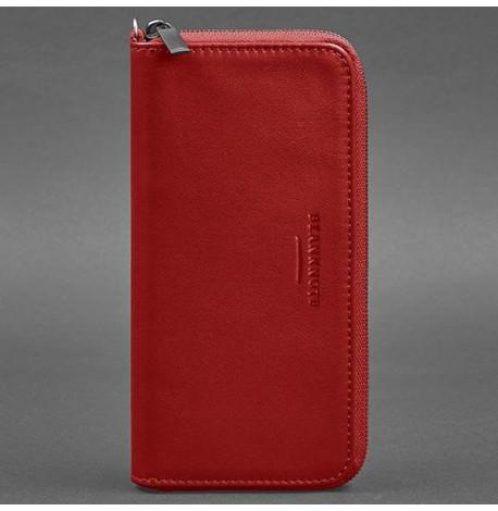 Портмоне з натуральної шкіри на блискавці 6.1 (червоне)
