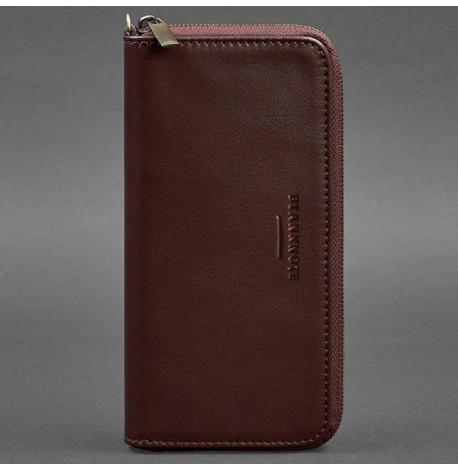 Портмоне из натуральной кожи на молнии 6.1 (бордовое)