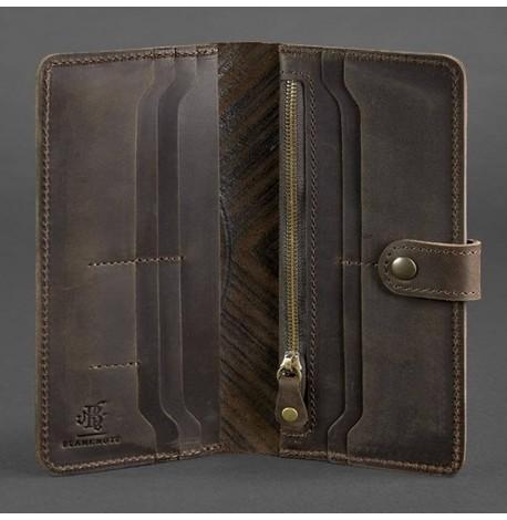 Портмоне з натуральної шкіри 7.0 (темно-коричневе) шкіра Crazy Horse