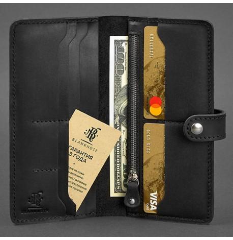 Портмоне з натуральної шкіри 7.0 (чорний) шкіра Crazy Horse