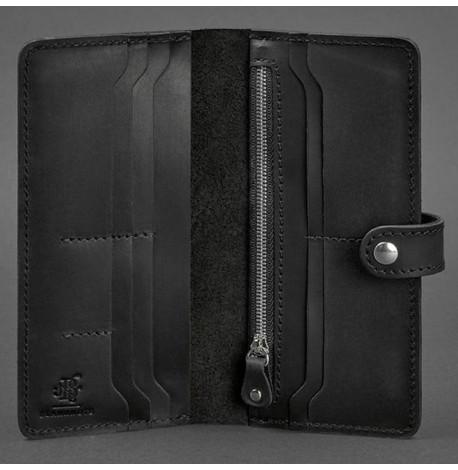 Портмоне з натуральної шкіри 7.0 (чорний) шкіра Crazy Horse