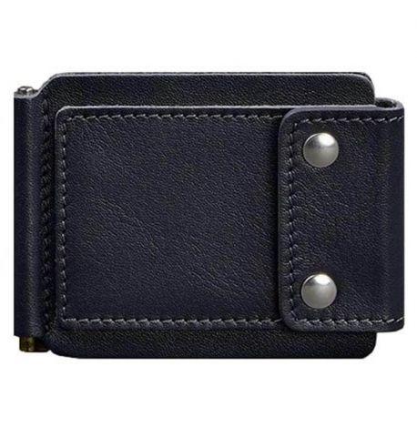 Зажим для грошей шкіряний 10.0 (темно-синій) шкіра Krast