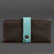 Портмоне з натуральної шкіри 3.0 (коричневе-бірюзове)