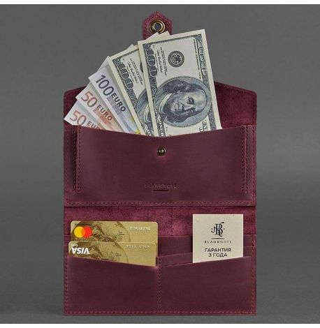 Портмоне из натуральной кожи 3.0 (бордовое) кожа Crazy Horse