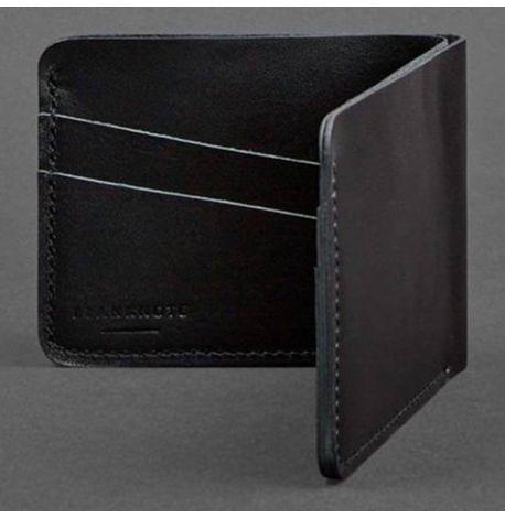 Портмоне из натуральной кожи мужское 4.1 (кожа krast) черное