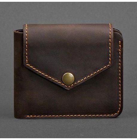 Портмоне з натуральної шкіри 4.2 (темно-коричневе з помаранчевим)